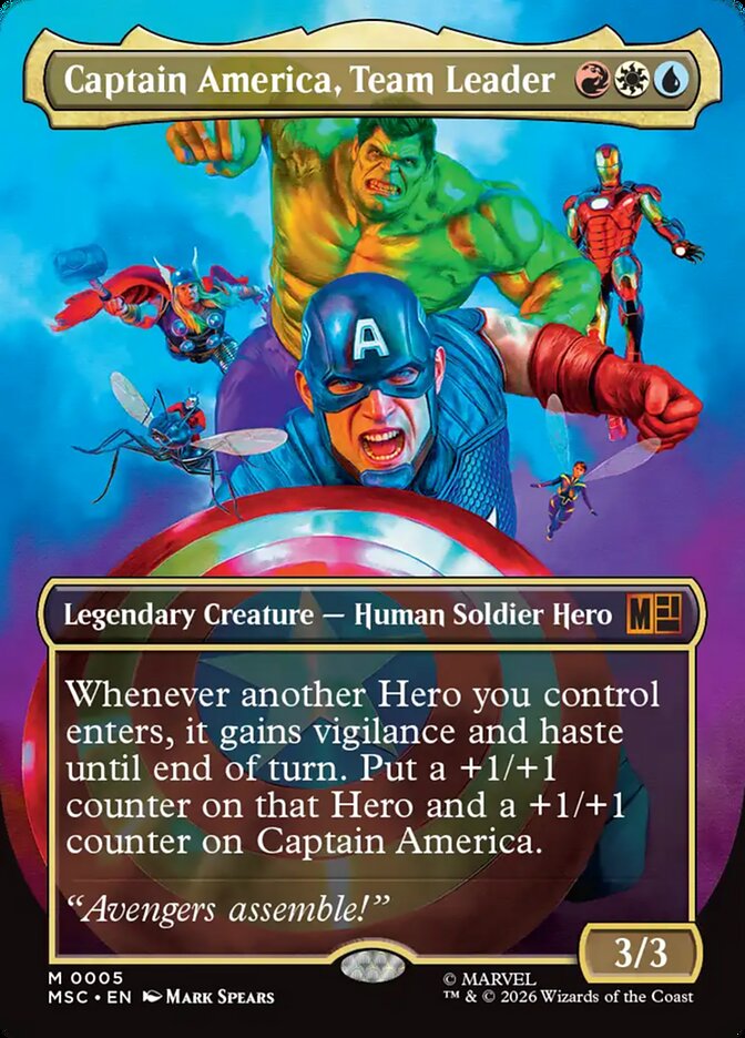 Captain America, Team Leader - face commander card