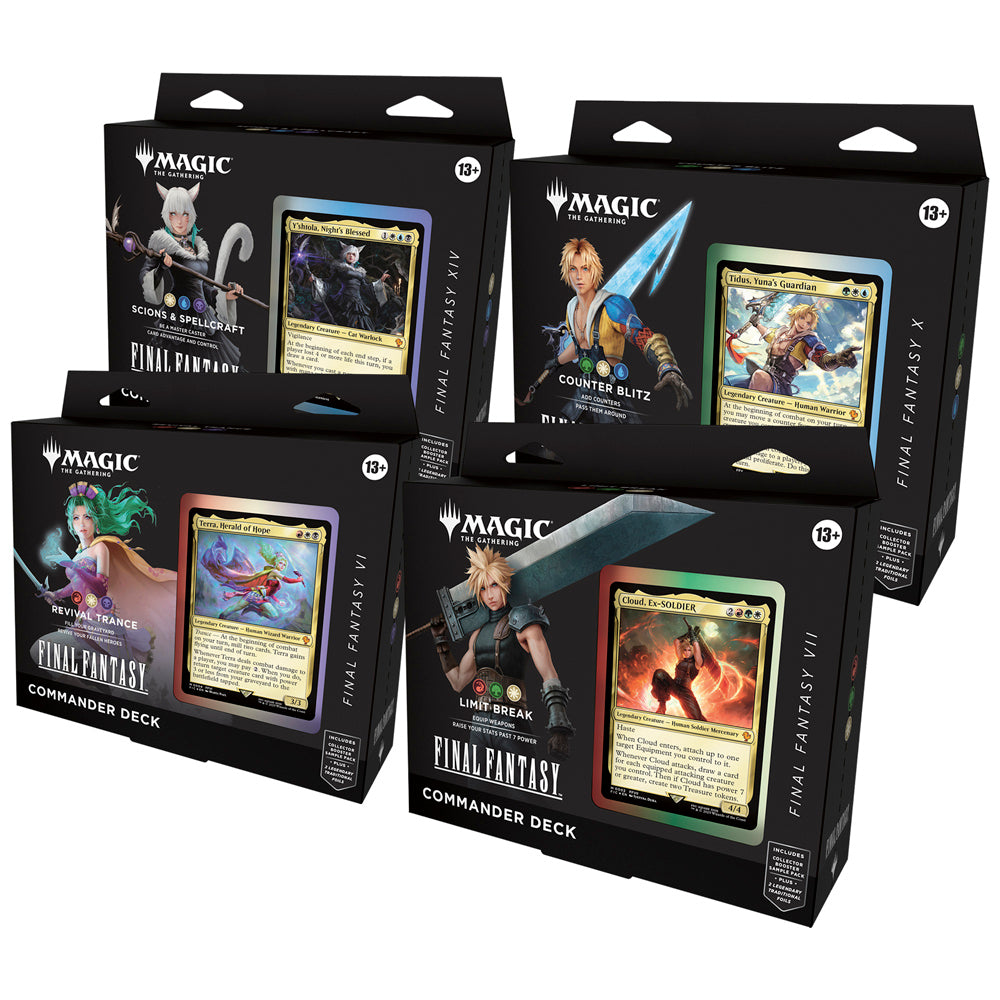 Magic The Gathering Final Fantasy Commander decks - sealed set of 4 (Limit Break, Revival Trance, Counter Blitz, Scions and Spellcraft)