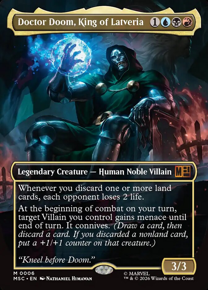 Doctor Doom, King of Latveria - face commander card