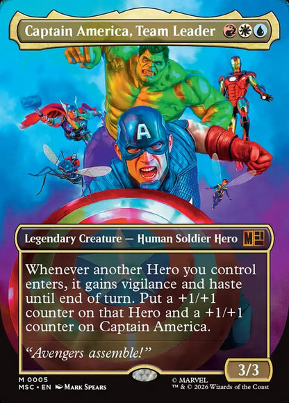 Captain America, Team Leader - face commander card