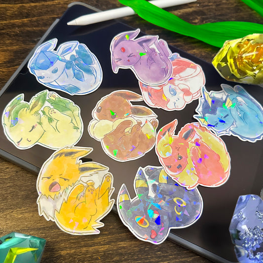 Pokemon Eeveelution Gem Holo Sticker Series