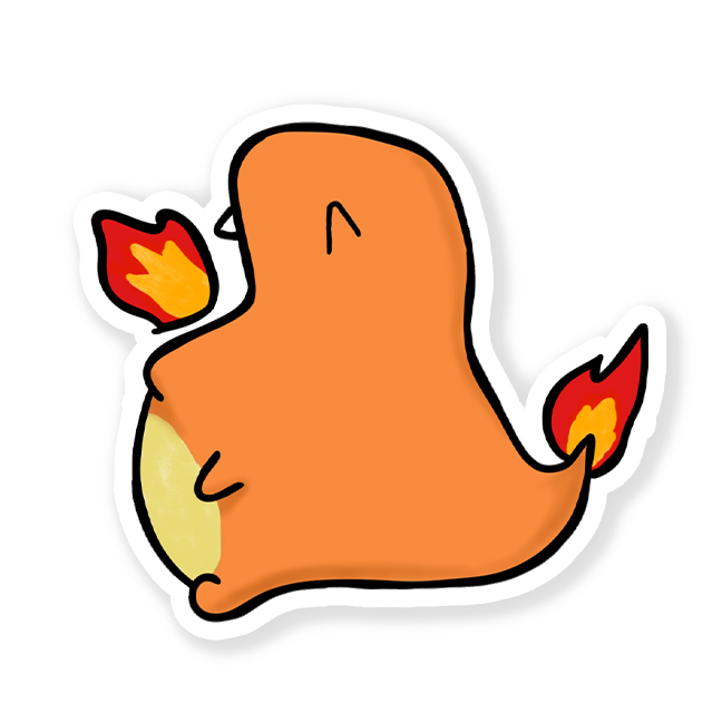 Charmander Ember Matte Vinyl Sticker