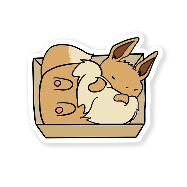 Eevee Box Matte Vinyl Sticker