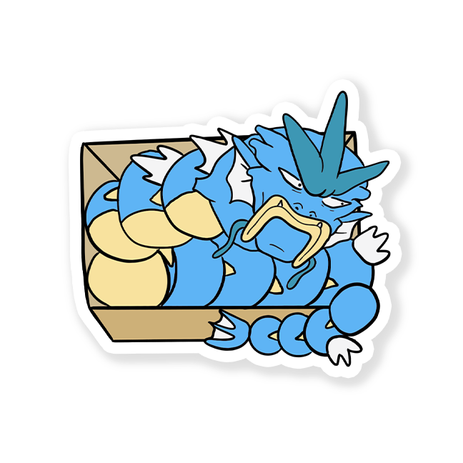 Gyarados Box Matte Vinyl Sticker