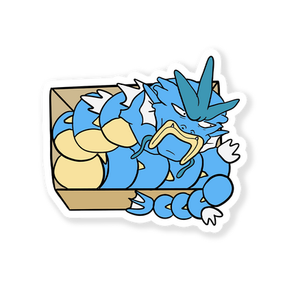 Gyarados Box Matte Vinyl Sticker