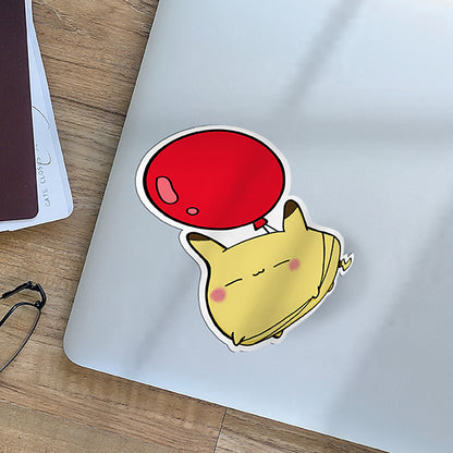 Pikachu Balloon Matte Vinyl Sticker