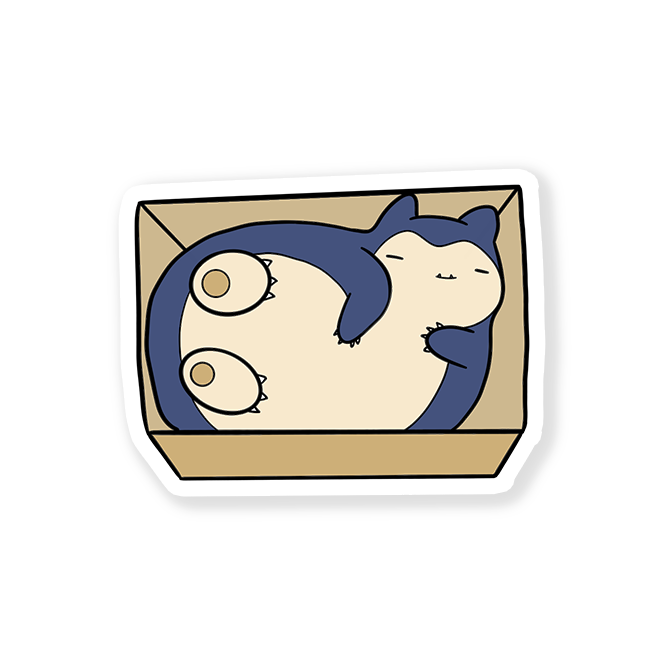 Snorlax Box Matte Vinyl Sticker