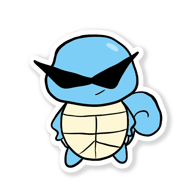 Squirtle Cool Shades Vinyl Sticker