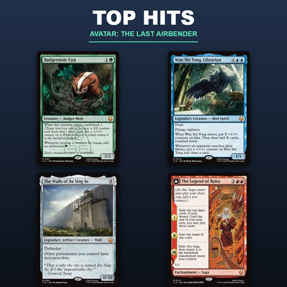 Avatar The Last Airbender Play Booster top hits - Badgermole Cub, Wan Shi Tong, The Walls of Ba Sing Se, The Legend of Roku